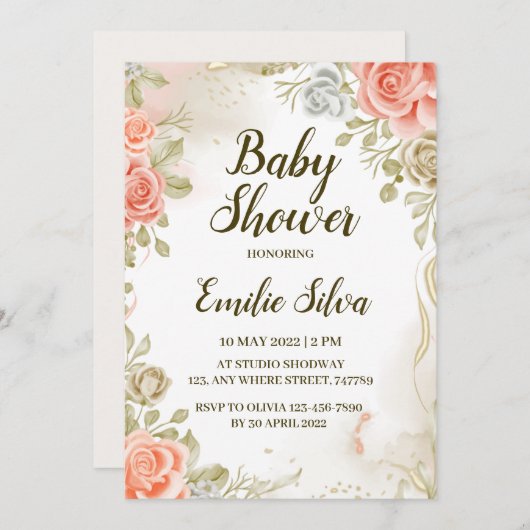 カスタム男女兼用招待状カード 招待状 (正面/裏面)