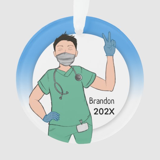 カスタム男性ナーススクラブコレクション看護 オーナメント (正面)