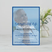 カスタム男性葬式フルフォトフォイル招待状 箔招待状 (立ち正面)