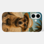 カスタム画像とテキストのレトロビーチポスター Case-Mate iPhoneケース (裏面 (横))