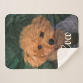 カスタム画像と名前かわいい犬の毛布ギフト シェルパブランケット (正面(横))