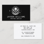 カスタム画像のアップロード黒白タトゥーアーティスト 名刺 (正面/裏面)