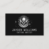カスタム画像のアップロード黒白タトゥーアーティスト 名刺 (正面)