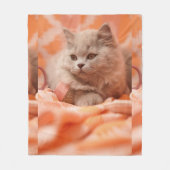 カスタム画像のキュートな猫の美しい目 フリースブランケット (正面)