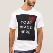 カスタム画像入り赤ハート Tシャツ (正面)