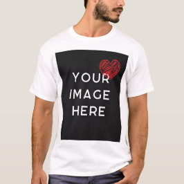 カスタム画像入り赤ハート Tシャツ