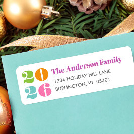 カスタム番号カラフルはっきりしたモダン名 ラベル