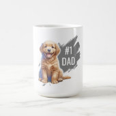 カスタム番号1パパ子犬 コーヒーマグカップ (中央)