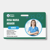 カスタム病院とビジネスIDバッジ – グリーンカード バッジ (正面)