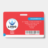 カスタム病院とビジネスIDバッジ – レッドカード バッジ (裏面)