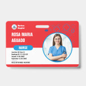 カスタム病院とビジネスIDバッジ – レッドカード バッジ (表面)