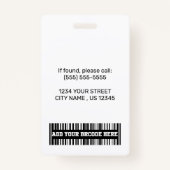 カスタム病院の従業員のロゴと写真とバーコードID バッジ (裏面)