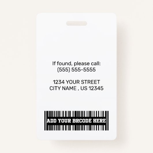 カスタム病院の従業員のロゴと写真とバーコードID バッジ (裏面)