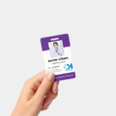 カスタム病院の従業員のロゴと写真エレガントID バッジ (手持ち)