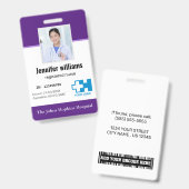 カスタム病院の従業員のロゴと写真エレガントID バッジ (正面＆裏面)