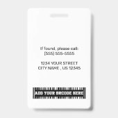 カスタム病院の従業員のロゴと写真エレガントID バッジ (裏面)