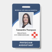 カスタム病院の従業員のロゴと写真IDバッジ バッジ (表面)