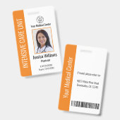 カスタム病院の従業員ロゴ写真オレンジID バッジ (正面＆裏面)