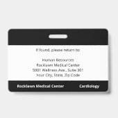 カスタム病院の従業員ロゴ黒い写真ID バッジ (裏面)