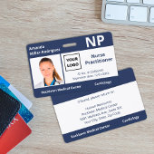 カスタム病院の従業員ロゴNavy Blue Photo ID バッジ