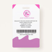 カスタム病院の従業員写真IDバッジ バッジ (裏面)