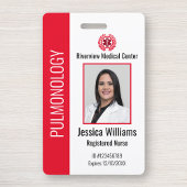 カスタム病院医療従事者写真バッジ 赤 バッジ