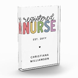 カスタム登カラフル録ナースRN卒業 フォトブロック
