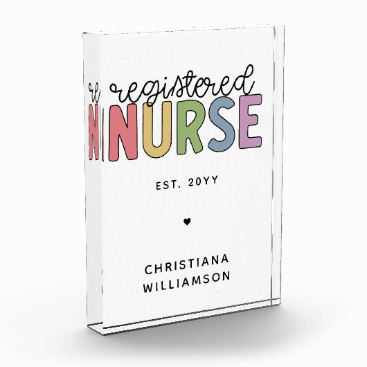 カスタム登カラフル録ナースRN卒業 フォトブロック (左)
