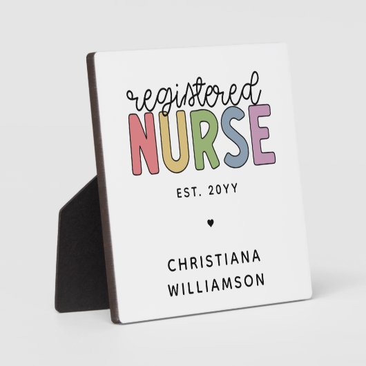 カスタム登カラフル録ナースRN卒業 フォトプラーク (正面)