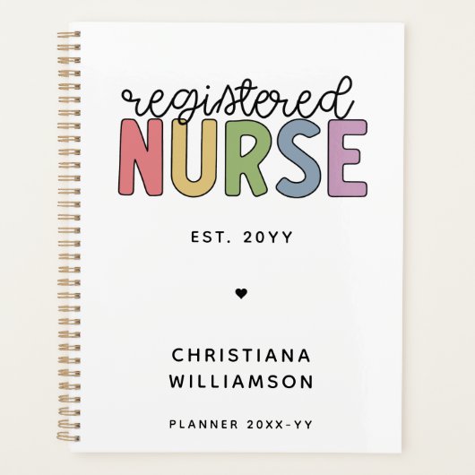 カスタム登カラフル録ナースRN卒業 プランナー手帳 (正面)
