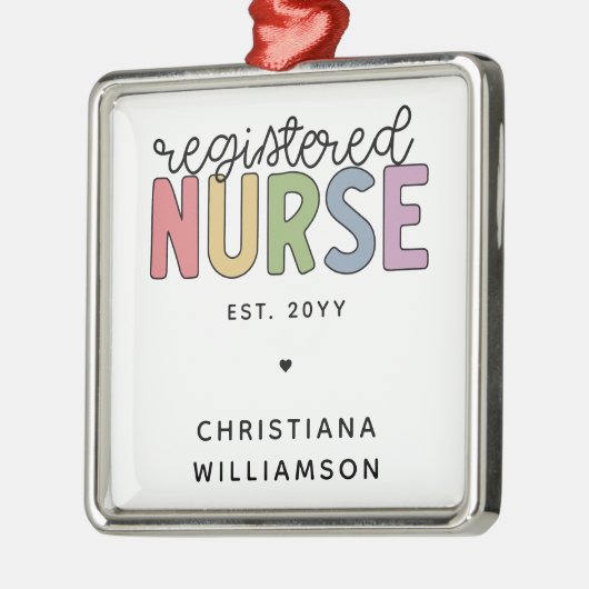 カスタム登カラフル録ナースRN卒業 メタルオーナメント (左)