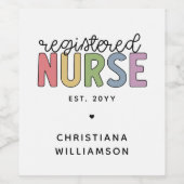 カスタム登カラフル録ナースRN卒業 ワインラベル (シングルラベル)