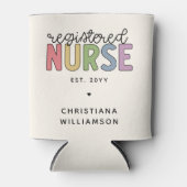 カスタム登カラフル録ナースRN卒業 缶クーラー (正面)