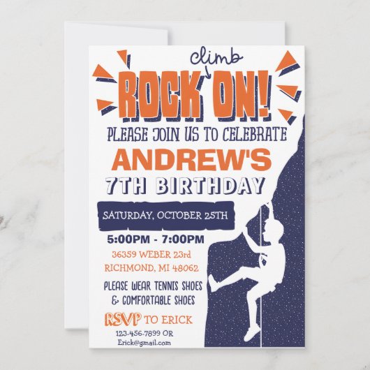 カスタム登山誕生日パーティーの招待 招待状 (正面)