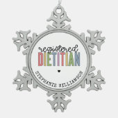 カスタム登録栄数々の養色RD スノーフレークピューターオーナメント (正面)