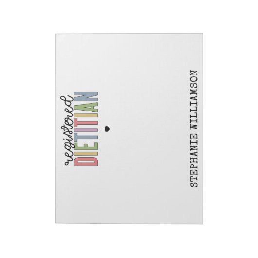 カスタム登録栄養士数々の色RD ノートパッド (回転)