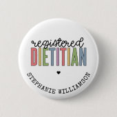 カスタム登録栄養士数々の色RD 缶バッジ (正面)
