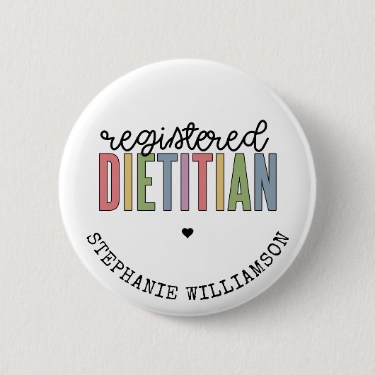 カスタム登録栄養士数々の色RD 缶バッジ (正面)