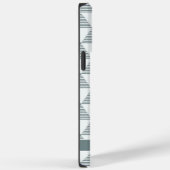 カスタム白いグレーの三角形のストライプ幾何学的 Case-Mate iPhoneケース (裏面 / 右)