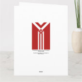 カスタム白いストライプと赤の山形 カード (裏面)