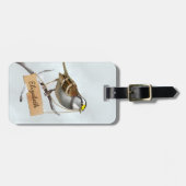 カスタム白い喉の付いたスパロー ラゲッジタグ (正面横)