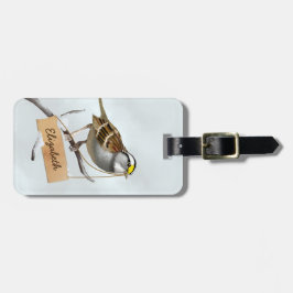 カスタム白い喉の付いたスパロー ラゲッジタグ