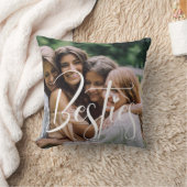 カスタム白い書道のベスティーズ、写真と文字 クッション (ブランケット)