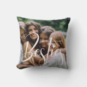 カスタム白い書道のベスティーズ、写真と文字 クッション (正面)