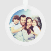 カスタム白い枠の付いた家族の写パーソナライズされた真 オーナメント (裏面)
