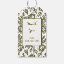 カスタム白およびフェイク金ゴールドバラパターンラベル ギフトタグ