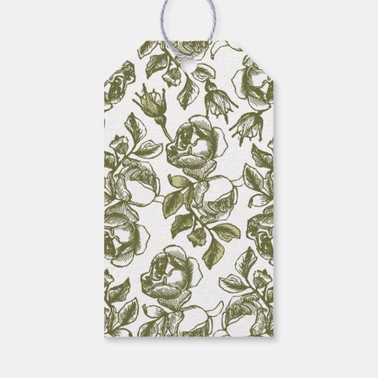 カスタム白およびフェイク金ゴールドバラパターンラベル ギフトタグ (裏面)