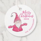 カスタム白とピンクかわいい格言メリークリスマス フェイバータグ (裏面)