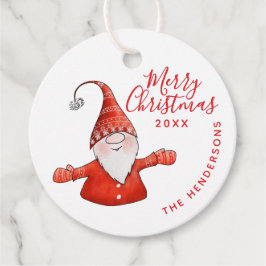 カスタム白と赤かわいい格言メリークリスマス フェイバータグ