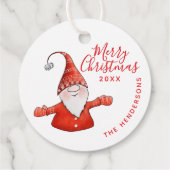 カスタム白と赤かわいい格言メリークリスマス フェイバータグ (裏面)